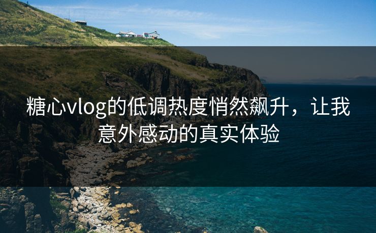糖心vlog的低调热度悄然飙升，让我意外感动的真实体验