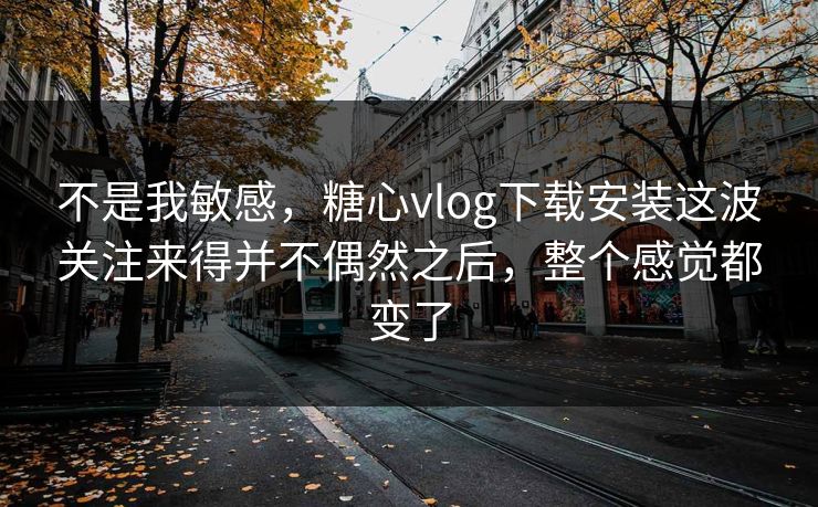 不是我敏感，糖心vlog下载安装这波关注来得并不偶然之后，整个感觉都变了