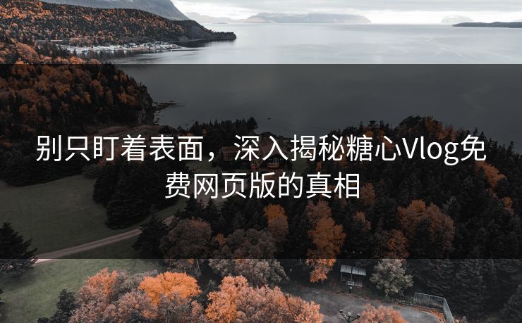 别只盯着表面，深入揭秘糖心Vlog免费网页版的真相