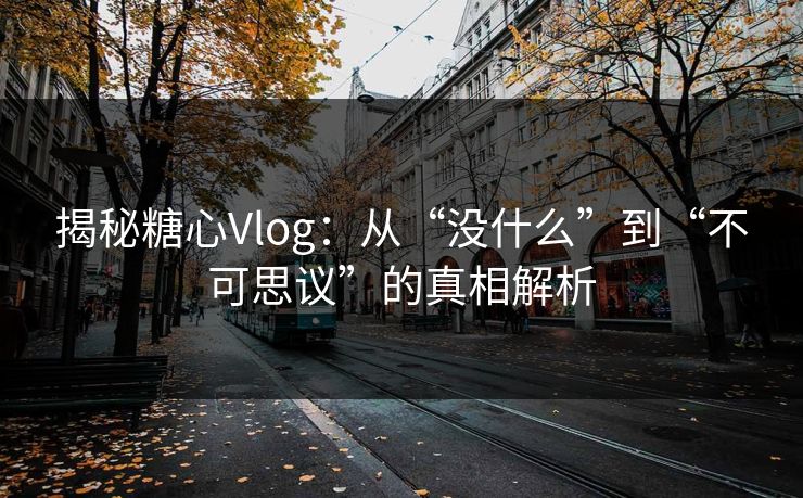 揭秘糖心Vlog：从“没什么”到“不可思议”的真相解析